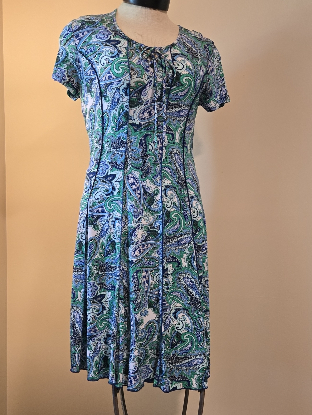 Sami & Jo Blue and Green Paisley Midi Dress